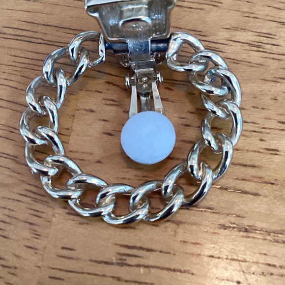 Givenchy Gold Tone Chain Hoop Earrings - Picture 2 of 3